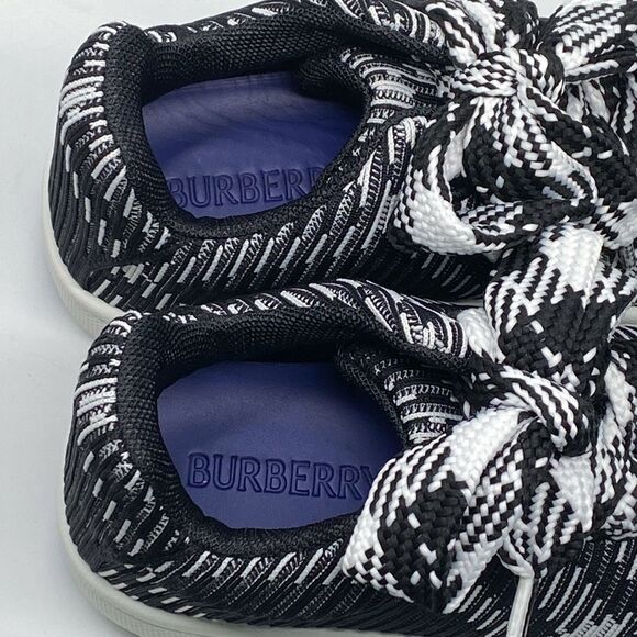 Burberry Black & White Check Knit Box Sneakers size 37 - Picture 7 of 15